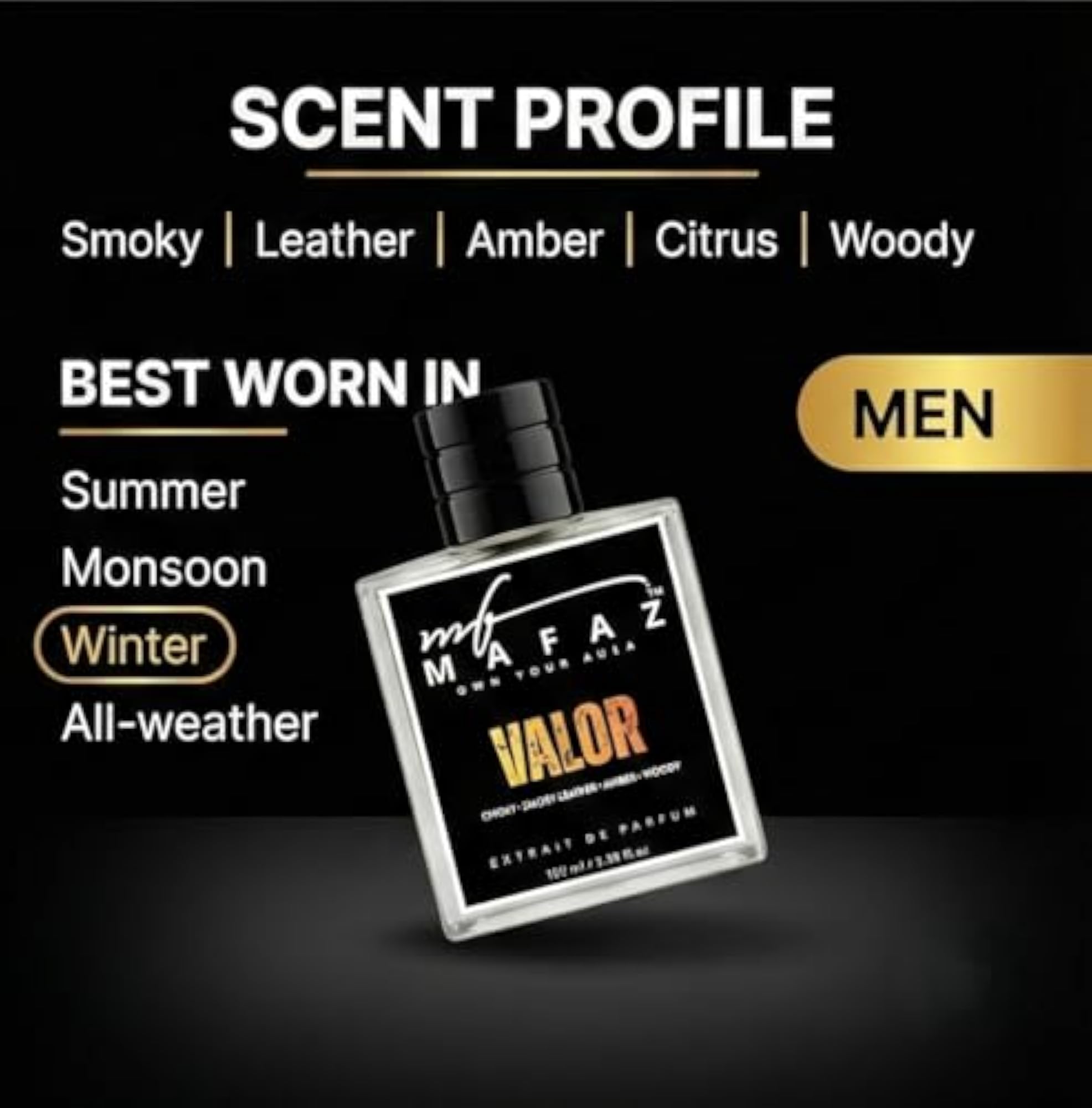 Valor Extrait de Parfum for Men, Long-Lasting Luxury Scent
